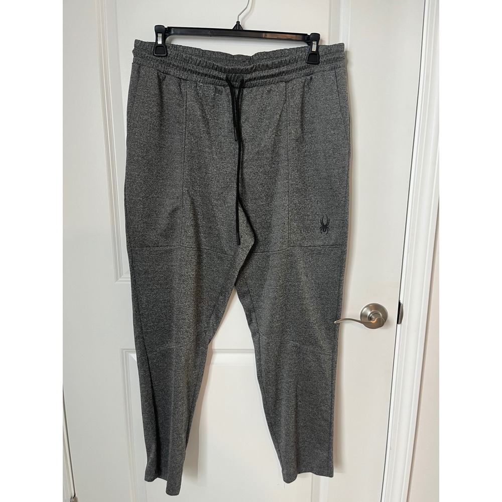 Spyder Active Mens XL Gray Heathered Jogger Sweatpants Drawstring Athletic Pants